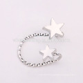 new trendy personalized blank hanging alloy double star shape no hole earring